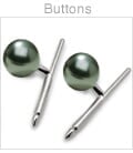 Cuff Link Buttons - Black Green Tahitian Cultured Pearl - 14K Gold