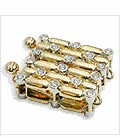 Brick Style 18K Yellow and White Gold Clasp