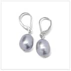 10 x 11mm Grey Drop Freshwater Pearl Dangle Earrings