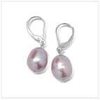 10 x 11mm Lavender Drop Freshwater Pearl Dangle Earrings