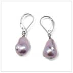 11 x 12mm Lavender Freshwater Baroque Dangle Earrings