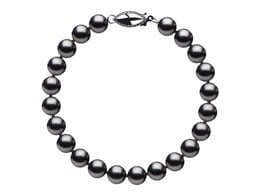 6.5 x 7mm Dark Black Freshwater Pearl Bracelet