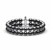 6.5mm x 7mm Black Freshwater Cultured Pearl Double Strand Bracelet