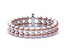 6.5mm x 7mm Lavender Freshwater Cultured Pearl Double Strand Bracelet