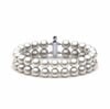 6.5mm x 7mm White Freshwater Cultured Pearl Double Strand Bracelet