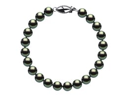 6.5 x 7mm Black Green Freshwater Pearl Bracelet