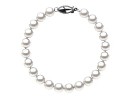 6.5 x 7mm White Silver Freshwater Pearl Bracelet