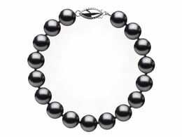 8.5 x 9mm Dark Black Freshwater Pearl Bracelet