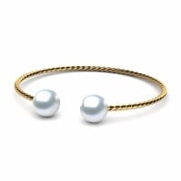 South Sea Pearl Twisted Bangle Bracelet