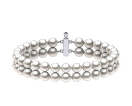 5.5mm x 6mm Double Strand Japanese Akoya Pearl Bracelet