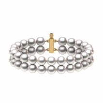 6.5 x 7mm Double Strand Japanese Akoya Pearl Bracelet