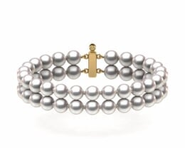 6 x 6.5mm Double Strand Japanese Akoya Pearl Bracelet