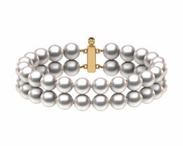 7 x 7.5mm Double Strand Japanese Akoya Pearl Bracelet