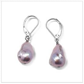 11 x 12mm Lavender Freshwater Baroque Dangle Earrings