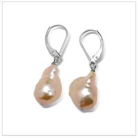 11 x 12mm Pink Freshwater Pearl Dangle Earrings