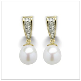 White Kamala a Japanese Akoya Cultured Pearl Earring