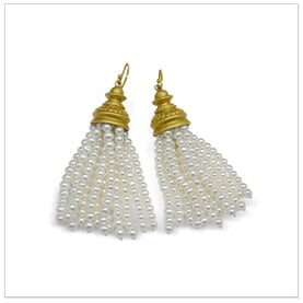 Greek II a Byzantine Style Tassel Freshwater Cultured Pearl Earring