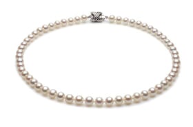 6 x 7mm White High Grade Freshwater Pearl Necklace