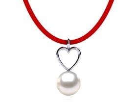 Freshwater Leather Heart Pearl Necklace