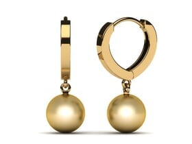 Golden Pearl Earring Heart Hoop