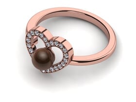 Pearl Heart Gemstone Ring