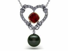 Vintage Heart Pearl Pendant