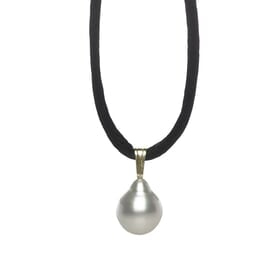 Pearl Silk Cord Necklace with White South Sea Pearl