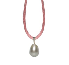 Pearl Silk Cord Necklace with White South Sea Pearl
