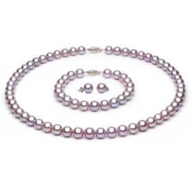 Complete set of AAA Quality 6.5-7.0 mm Lavender Freshwater Pearls