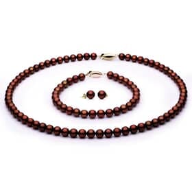 Complete set of AAA Quality 6.5-7.0 mm Mocha Freshwater Pearls
