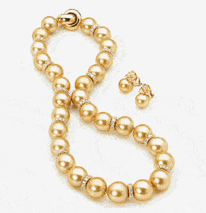 12mm to 14mm Golden & Diamond Rondell Necklace