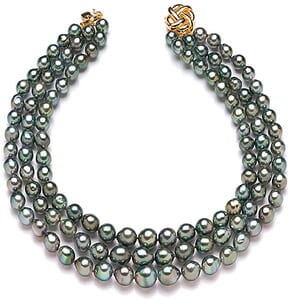 8mm x 12mm Triple Strand Peacock Drop Shape Choker