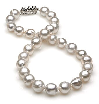 11x13mm White South Sea Semi Baroque Pearl Necklace