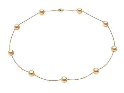 Golden Pearl Tin Cup Necklace