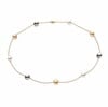 Golden White Grey Pearl Tin Cup Necklace