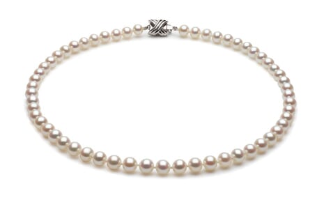 6 x 7mm White High Grade Freshwater Pearl Necklace