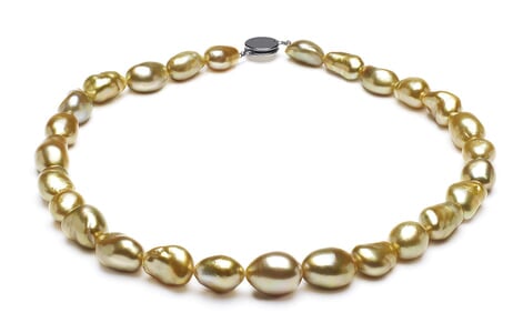 Golden Pearl Necklace Serial Number | 9-4mm-12-7mm-golden-pearl-necklace-keshi-south-sea-true-aaa-16inch-s5-kys1021-b143