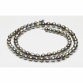 32" 8 x 10mm Tahitian Pearl Necklace Multicolor Baroque | Serial Number s8-clabc2-multi-color-b73