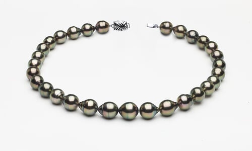 10 x 12mm Tahitian Pearl Peacock Baroque Necklace | Serial Number s8-clabc-peacock-color-b62a
