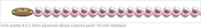 TRUE AAA Quality 8.5mm x 9mm Japanese Akoya natural color Cultured Pearl Necklace