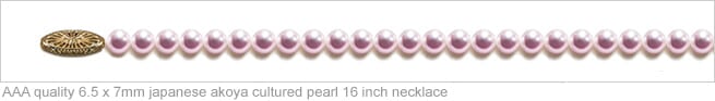 TRUE AAA Quality 6.5mm x 7mm Japanese Akoya natural color Cultured Pearl Necklace