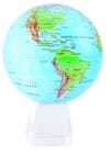 8.5" Blue Green Relief Map MOVA Globe with Large Crystal Base