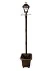 Gama Sonic Baytown Bulb Solar Lamp Post with EZ-Anchor and Planter Base - Brushed Bronze
