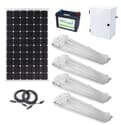 Earthtech Products Shipping Container Lighting Kit 4 - (4) Lights (12,400 Lumens), (1) 280W Solar Panel, (1) 140 Ah Battery