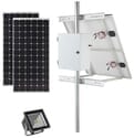 Earthtech Products Solar Sign & Landscape Light Kit - 1 Light (3600 Lumens), 2 - 100W Solar Panel, (1) 140 Ah Battery - 14 Hour Run Time