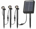 Solar Spotlight 3 Light String - 3 LED Spotlights with 13 Lumens of Brightness