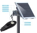 Commercial Solar Street Light with 50 Watt Solar Panel - 6000 Lumen