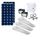 Earthtech Products Shipping Container Lighting Kit 3 - (3) Lights (9300 Lumens), (2) 100W Solar Panel, (2) 55 Ah Battery