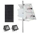 Earthtech Products Solar Sign & Landscape Light Kit - 2 Lights (7200 Lumens Total), 1 - 375W Solar Panel, (2) 140 Ah Batteries - 14 Hour Run Time