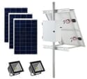 Earthtech Products Solar Sign & Landscape Light Kit - 2 Lights (2250 Lumens each), 3 - 100W Solar Panels, (2) 140 Ah Batteries